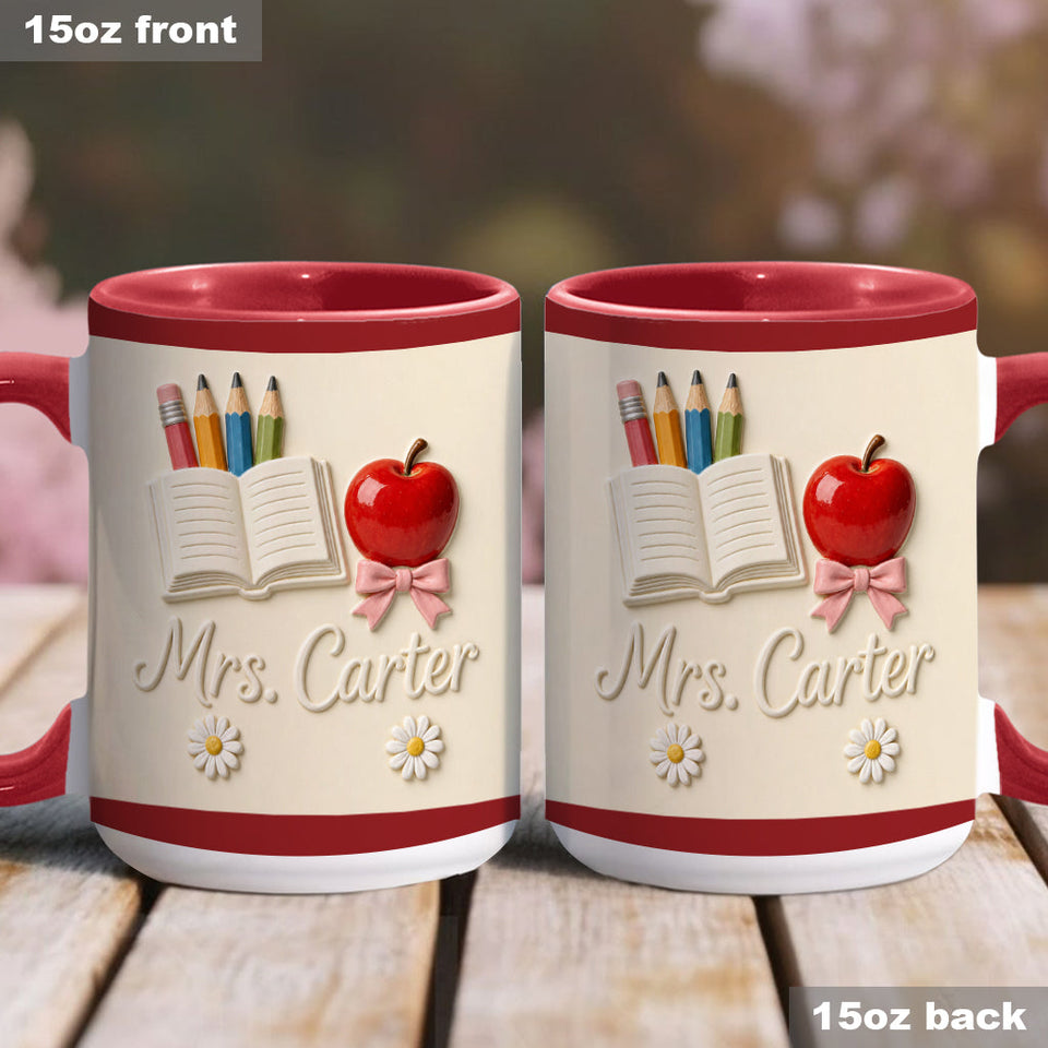 Teacher Gifts - Personalized Teacher Accent Mug