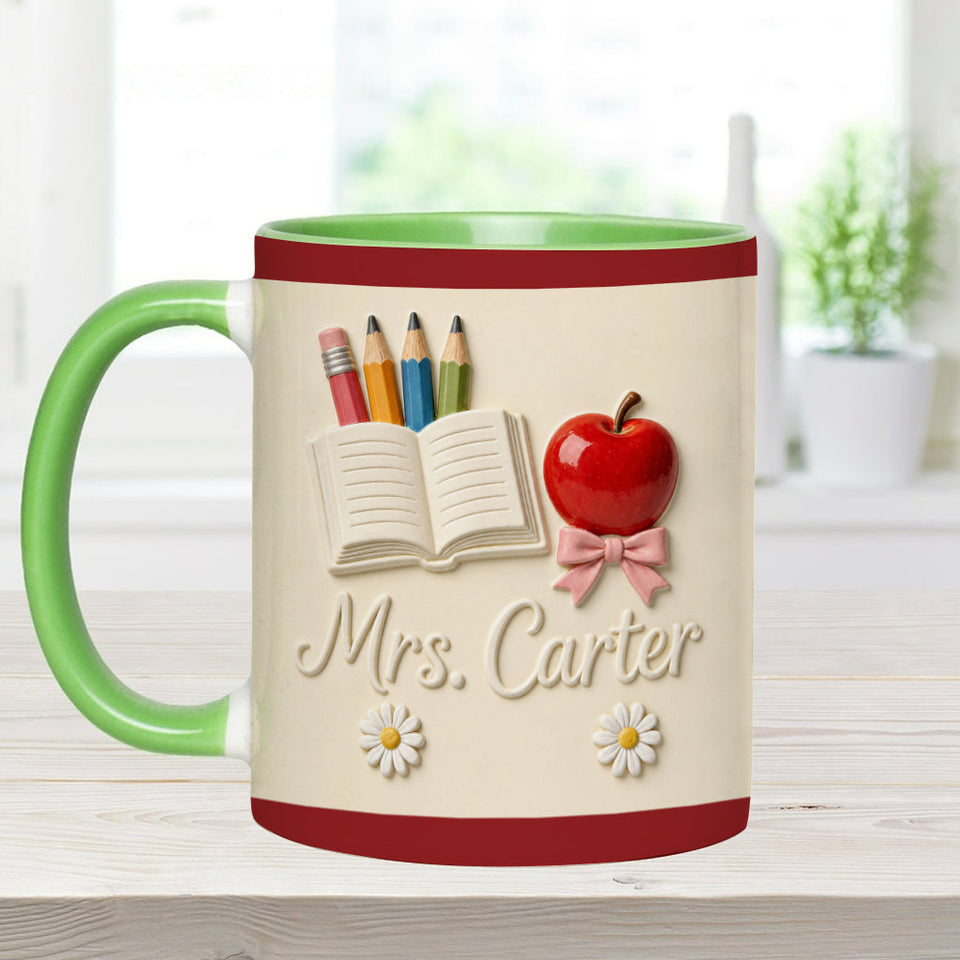 Teacher Gifts - Personalized Teacher Accent Mug