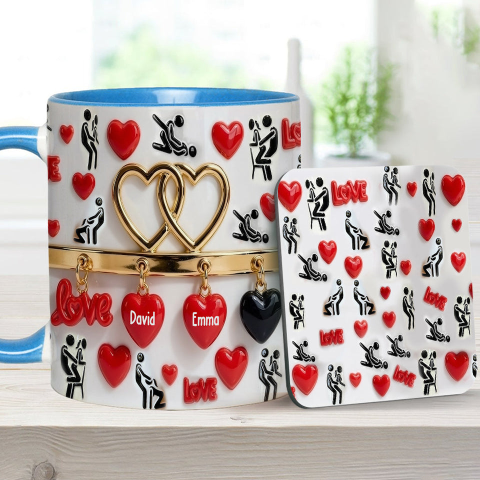 Funny Gift For Couple - Personalized Couple Accent Mug & Coaster