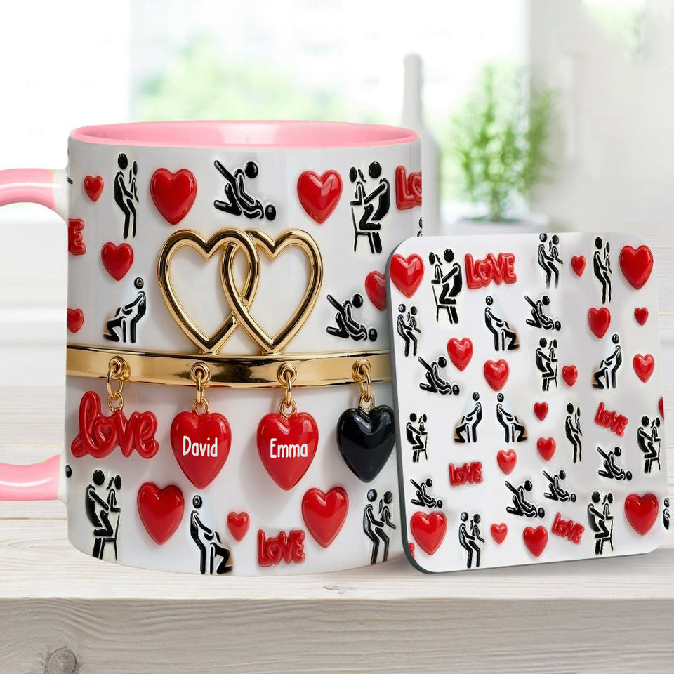 Funny Gift For Couple - Personalized Couple Accent Mug & Coaster