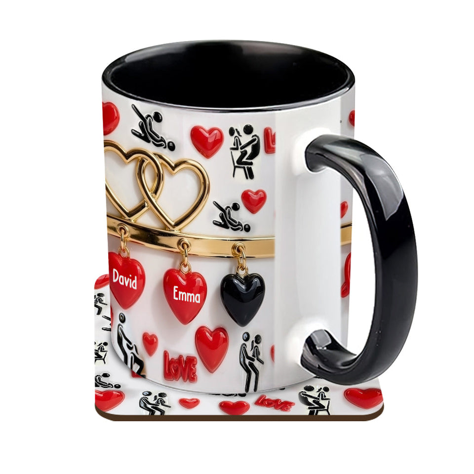 Funny Gift For Couple - Personalized Couple Accent Mug & Coaster