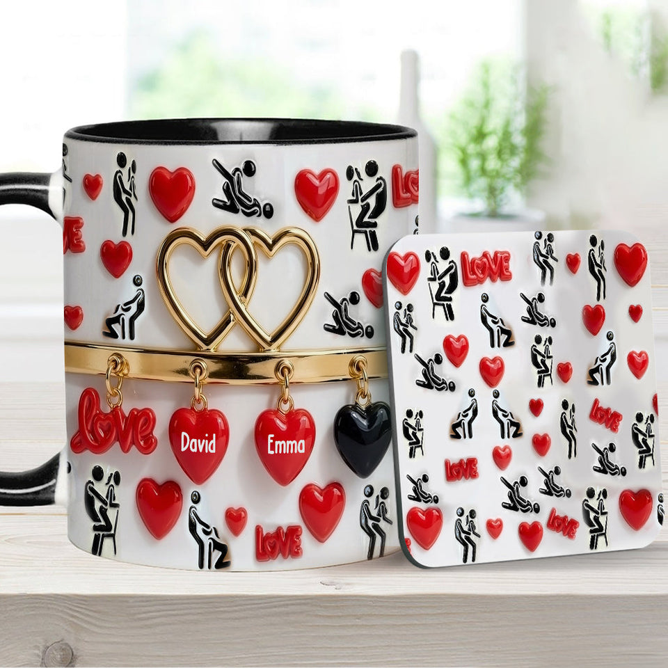 Funny Gift For Couple - Personalized Couple Accent Mug & Coaster