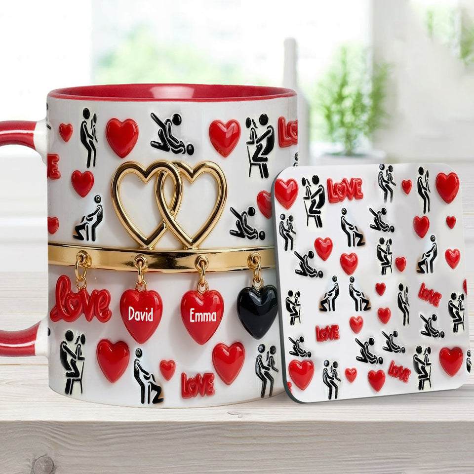 Funny Gift For Couple - Personalized Couple Accent Mug & Coaster