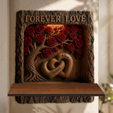 Forever Love - Personalized Couple Wooden Floating Shelf