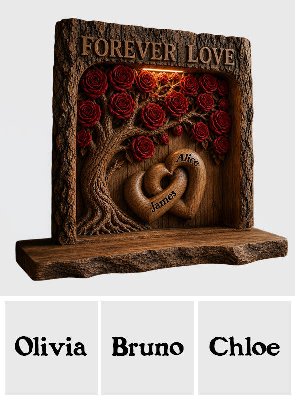 Forever Love - Personalized Couple Wooden Floating Shelf