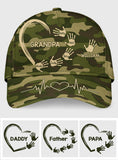 Grandpa Dad Kids Handprints - Personalized Father Classic Cap