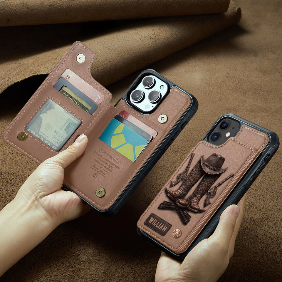 Western Spirit - Personalized Western Outfit Wallet Phone Case