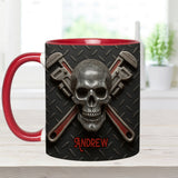 Cool Skeleton Plumber Gift - Personalized Plumber Accent Mug