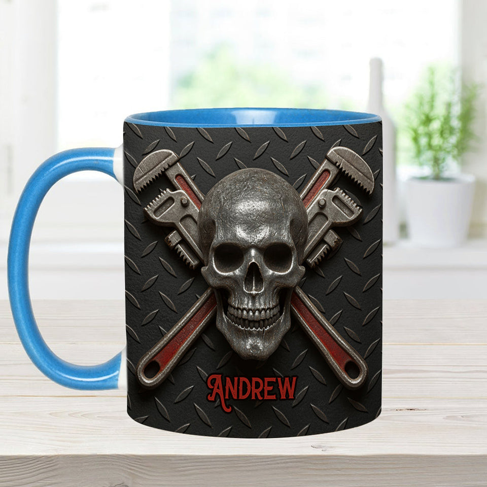 Cool Skeleton Plumber Gift - Personalized Plumber Accent Mug
