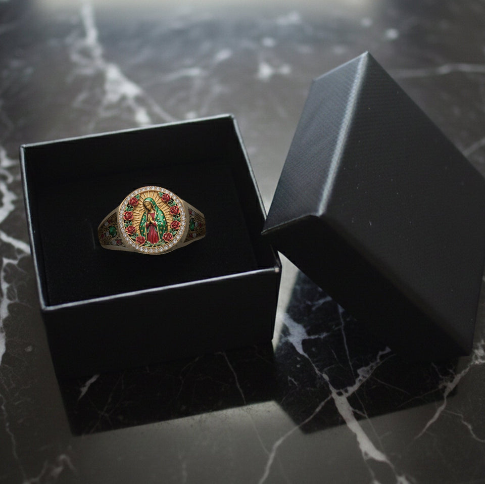 Protected By Mary - Personalized Christian Signet Ring