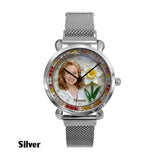 Custom Any Photo & Birthmonth Flower - Personalized Self Love Women Hand Watch