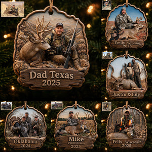 Gift for Hunters - Personalized Hunting Premium 3D Ornament