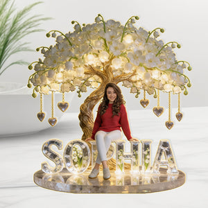 Custom Any Photo Birthmonth Flower - Personalized Self Love Acrylic LED Night Light