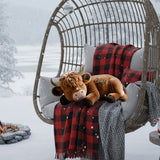 Sleeping Highland Cow - Personalized Highland Cow Faux Fur Shaped Pillow
