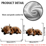 Sleeping Highland Cow - Personalized Highland Cow Faux Fur Shaped Pillow