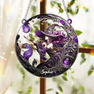 Beautiful Witch - Personalized Witch Window Hanging Suncatcher Ornament