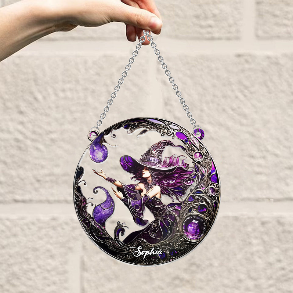 Beautiful Witch - Personalized Witch Window Hanging Suncatcher Ornament