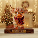 Cute Highland Cow - Personalized Highland Cow Custom Shaped Acrylic Plaque