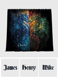 Dragons Fight - Personalized Dragon Blackout Window Curtain/ Drapes Set