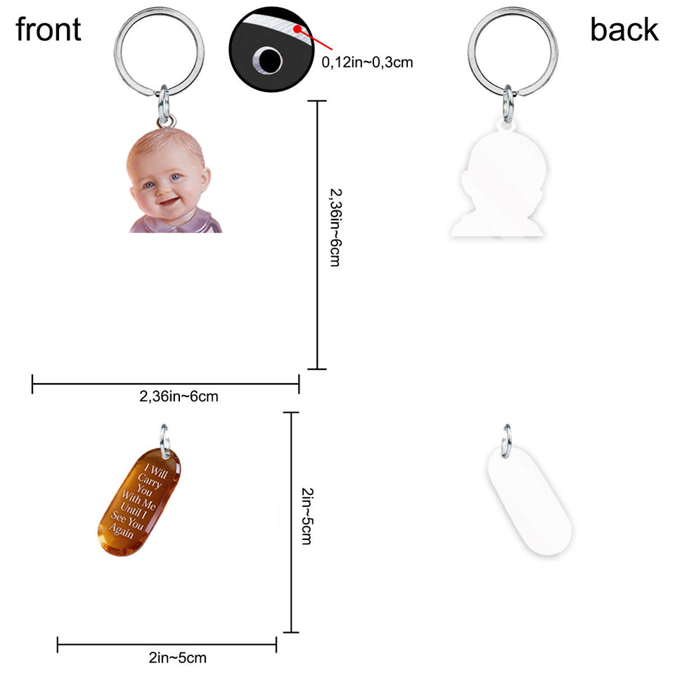 Custom Any Photo - Personalized Memorial Keychain With Charms