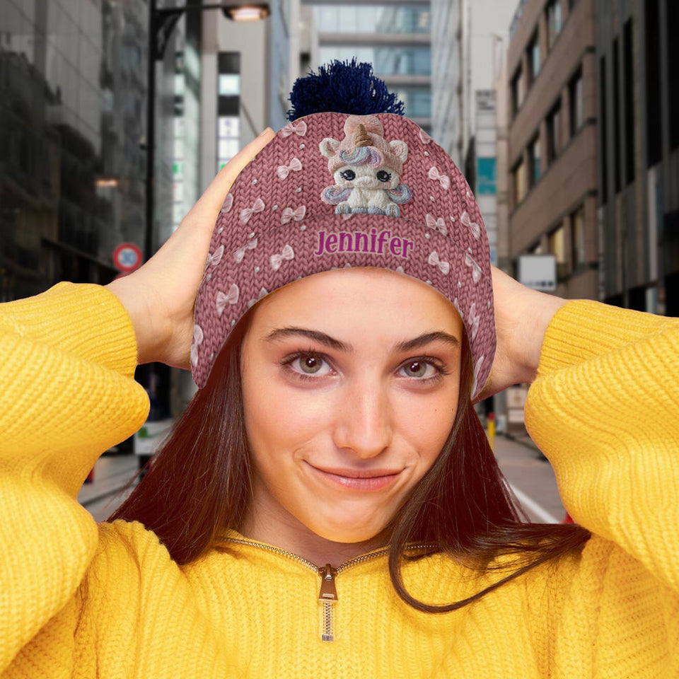 Adorable Unicorn - Personalized Kid Beanie Hat