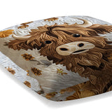 Fluffy Highland Cow - Highland Cow Throw Pillow
