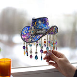 Beautiful Cowboy Hat - Personalized Cowgirl Window Hanging Suncatcher Ornament