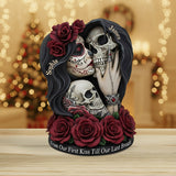 From Our First Kiss Till Our Last Breath - Personalized Skull Custom Shaped Acrylic Plaque