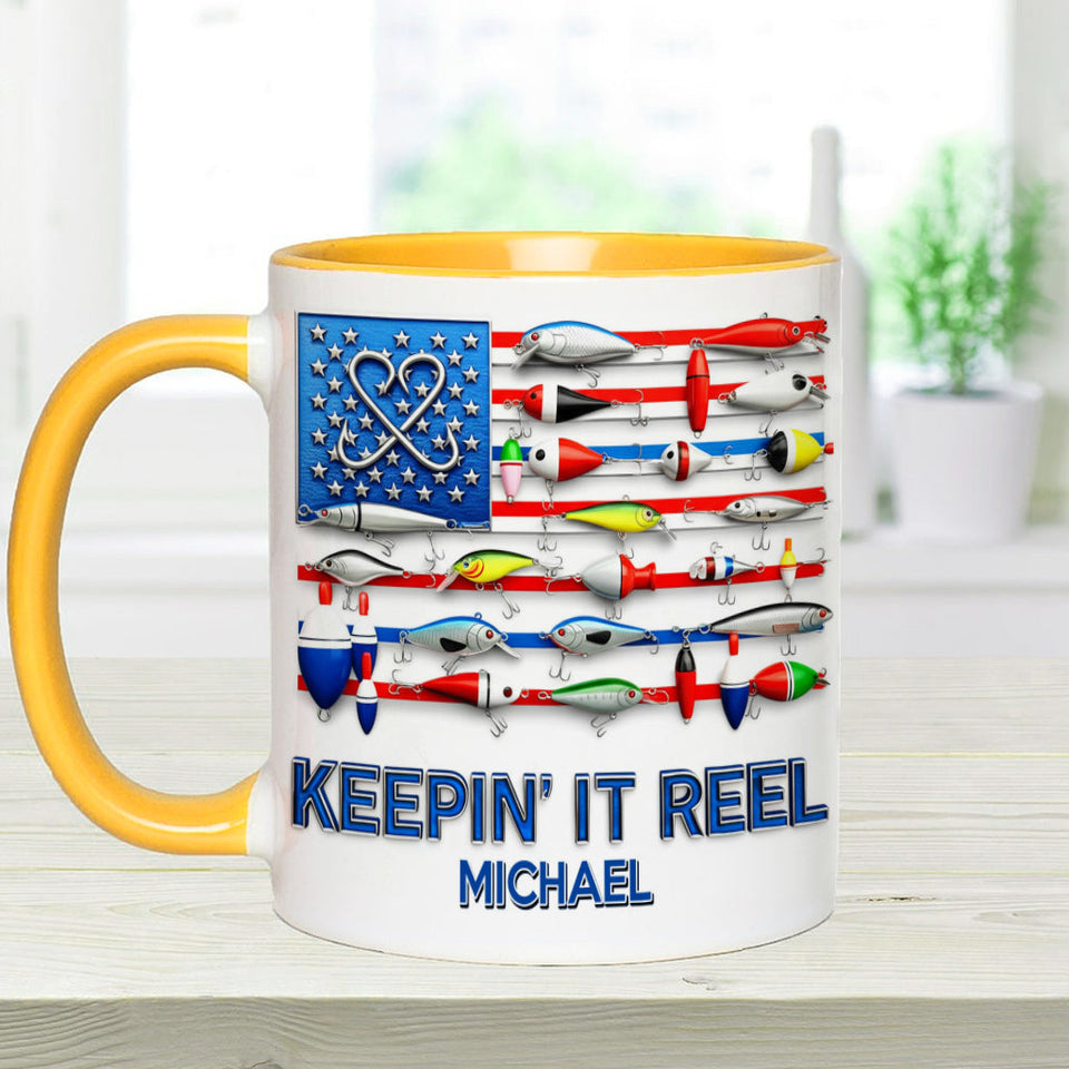 Keepin' It Reel - Personalized Fishing Accent Mug