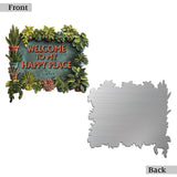 Welcome To My Happy Place - Personalized Gardening Cut Metal Sign