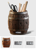 Funny Wooden Beer Barrel - Personalized Beer Wooden Pen Holder