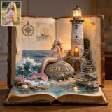 Mermaid Soul In The Book - Personalized Mermaid Custom Shaped Acrylic Plaque