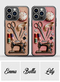 Love Sewing - Personalized Sewing Fully Printed Wallet Phone Case