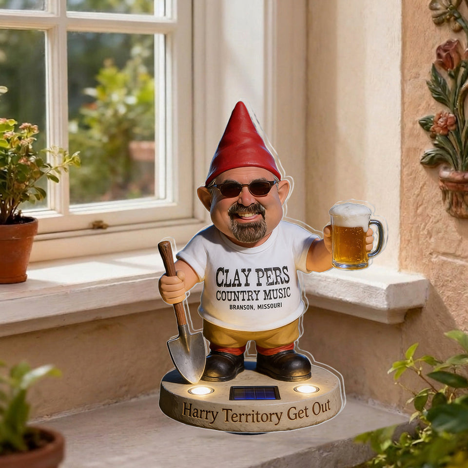 My Territory Get Out - Personalized Gardening Solar Acrylic Light