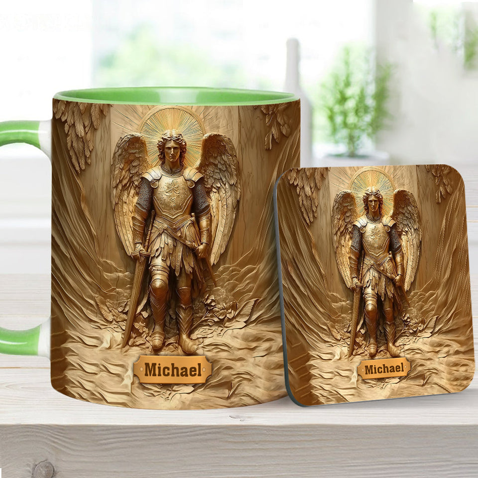 Mug chrétien personnalisé à l'effigie de l'archange Michel