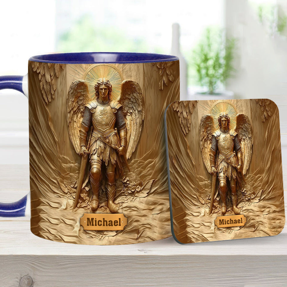 Mug chrétien personnalisé à l'effigie de l'archange Michel