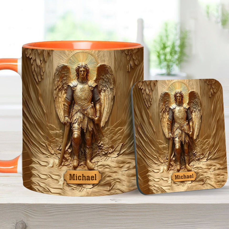 Mug chrétien personnalisé à l'effigie de l'archange Michel