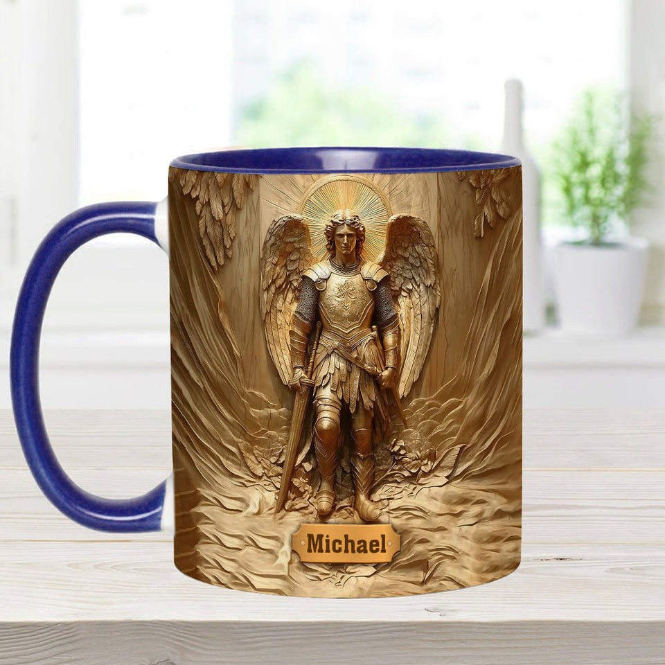Mug chrétien personnalisé à l'effigie de l'archange Michel