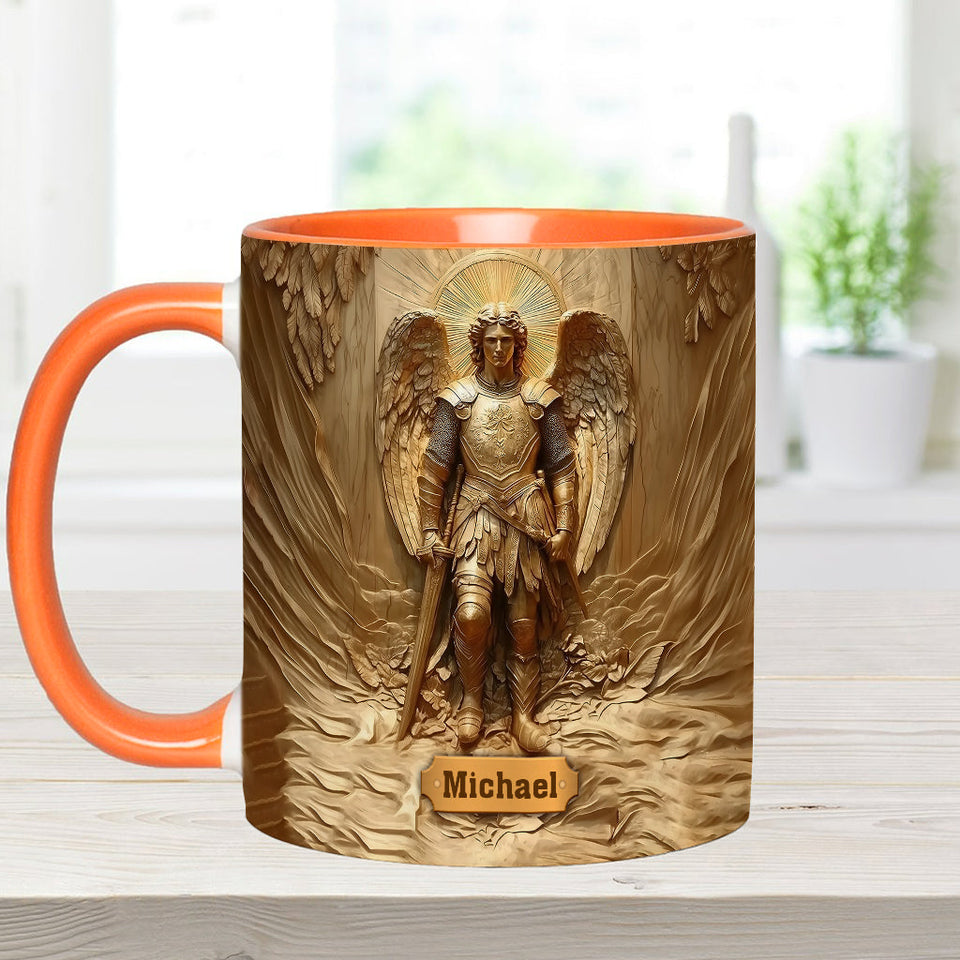 Mug chrétien personnalisé à l'effigie de l'archange Michel