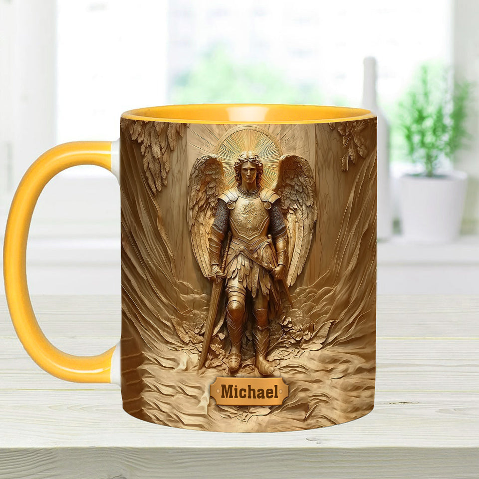 Mug chrétien personnalisé à l'effigie de l'archange Michel