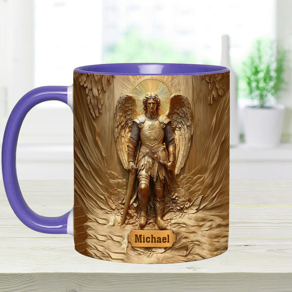 Mug chrétien personnalisé à l'effigie de l'archange Michel