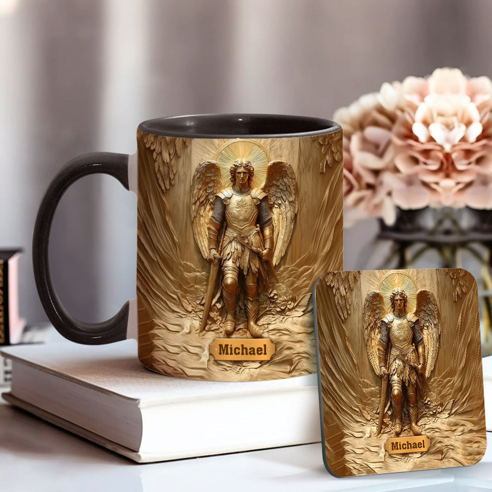 Mug chrétien personnalisé à l'effigie de l'archange Michel