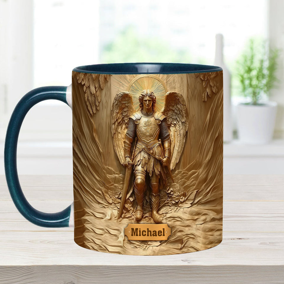 Mug chrétien personnalisé à l'effigie de l'archange Michel
