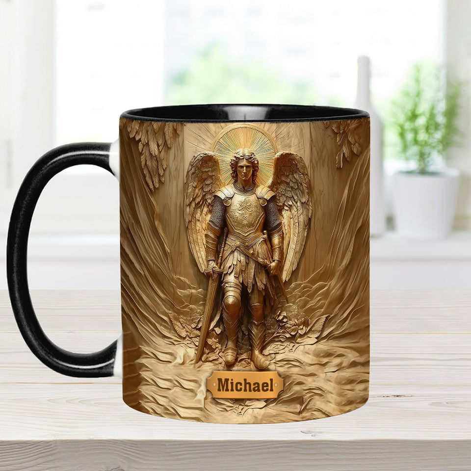 Mug chrétien personnalisé à l'effigie de l'archange Michel