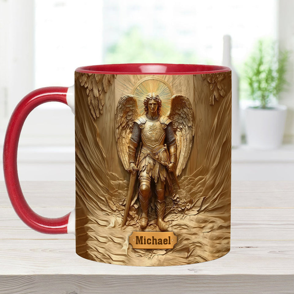 Mug chrétien personnalisé à l'effigie de l'archange Michel