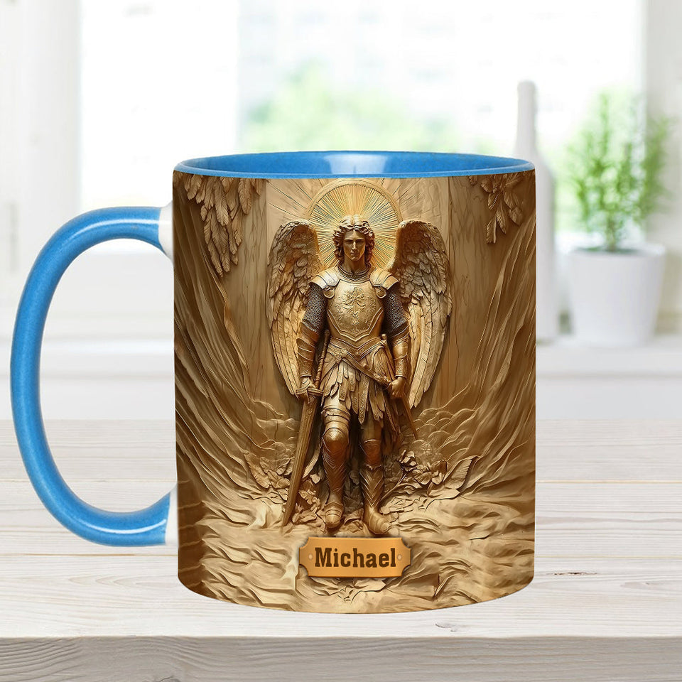 Mug chrétien personnalisé à l'effigie de l'archange Michel