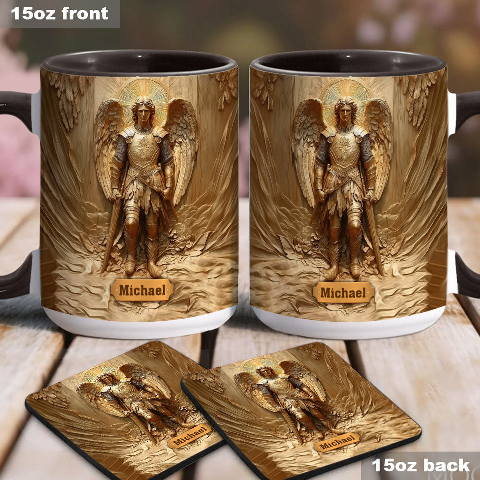 Mug chrétien personnalisé à l'effigie de l'archange Michel