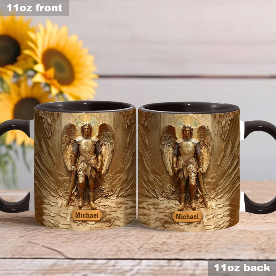 Mug chrétien personnalisé à l'effigie de l'archange Michel