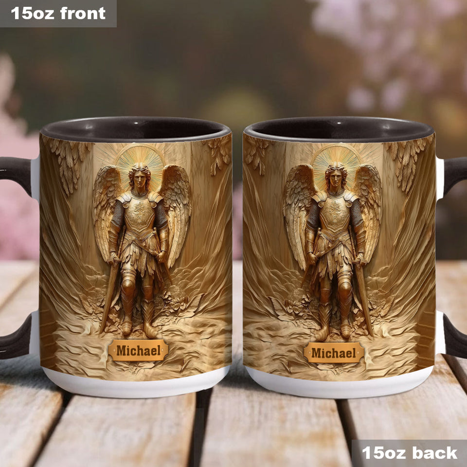 Mug chrétien personnalisé à l'effigie de l'archange Michel