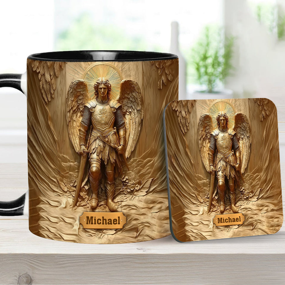 Mug chrétien personnalisé à l'effigie de l'archange Michel